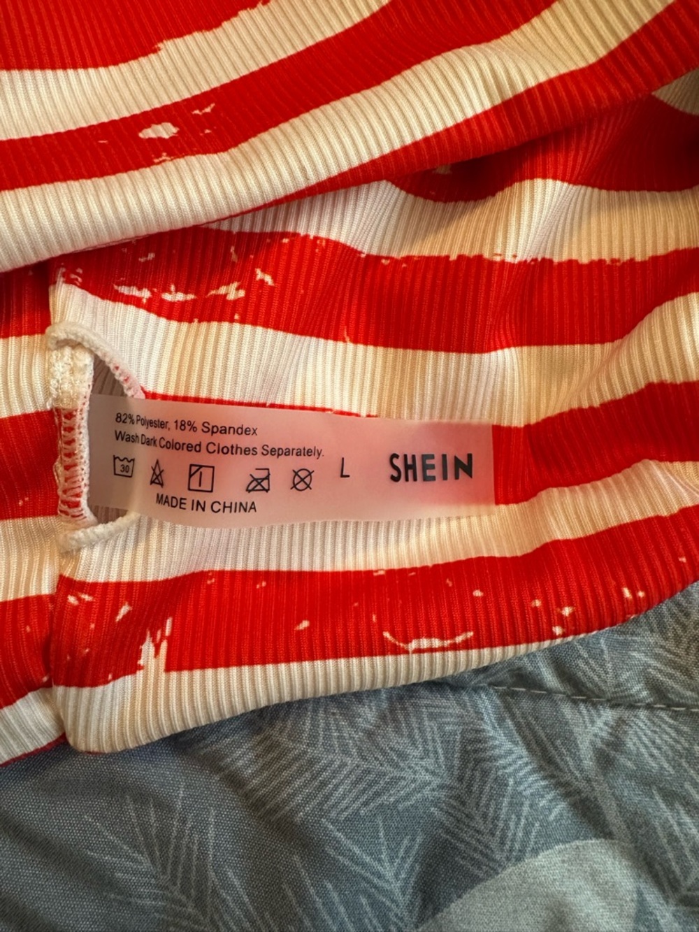 EUC SHEIN American Flag Star & Stripe Bikini Top - Red, White, Blue Sz L - Picture 5 of 5